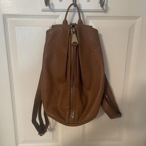 Aimee Kestenberg Tamitha Full Size Pebbled Leather Backpack Purse Carmel Brown
